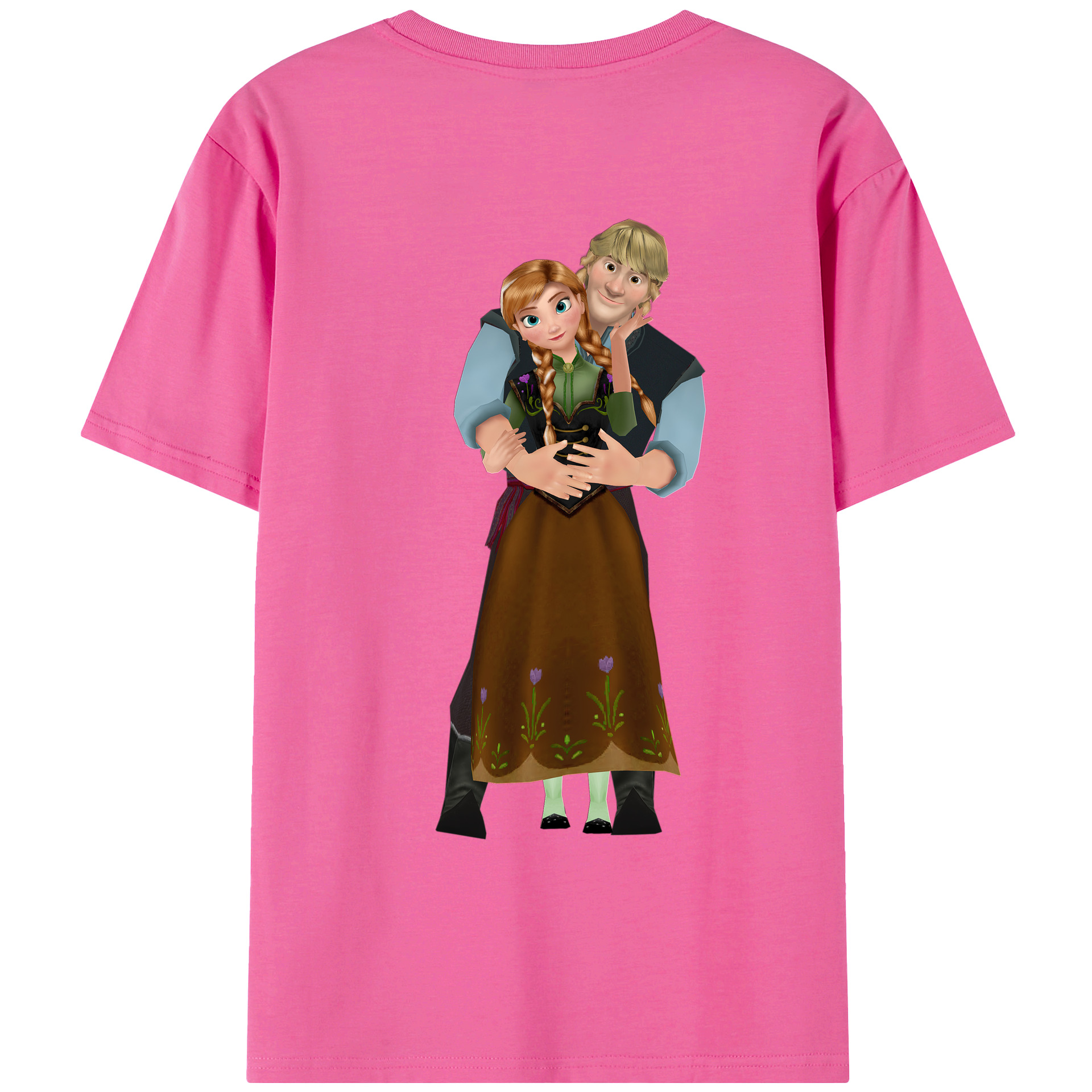 （画像用） アナと雪の女王 アンナ エルサ Frozen Anna Elsa レディース半袖Tシャツ(バックプリント)